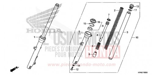 FOURCHETTE AVANT GLR1251WHH de 2017